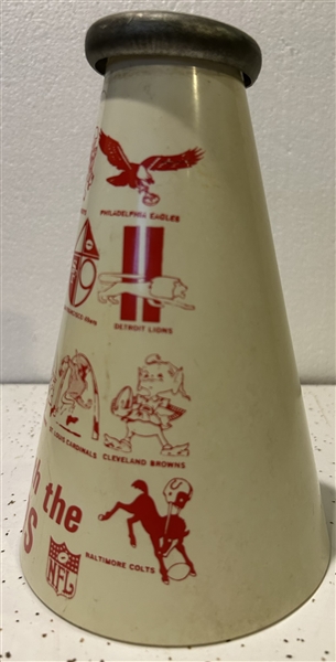 VINTAGE 60s NFL MEGAPHONE w/TEAM LOGOS