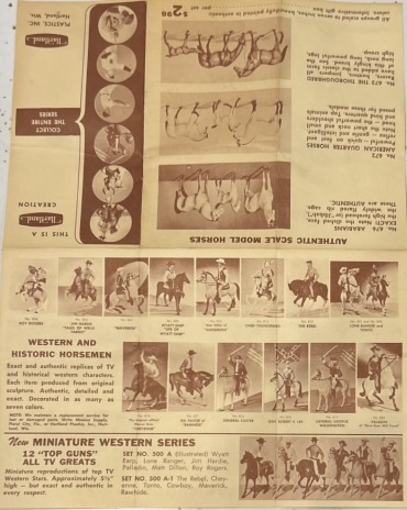 VINTAGE HARTLAND PLASTICS BROCHURE w/ALL 18 BASEBALL PLAYERS & FB