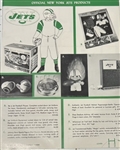 1965 NEW YORK JETS "SOUVENIR ORDER SHEET