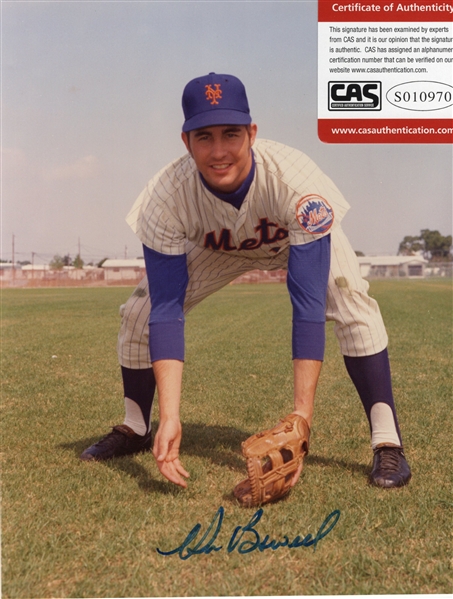 KEN BOSWELL SIGNED 8X10 W/ CAS COA   1969 METS