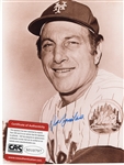 JOE PIGNOTANO SIGNED 8X10 PHOTO W/CAS COA  1969 METS