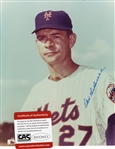 DON CARDWELL SIGNED 8X10 PHOTO W/CAS COA  1969 METS