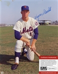 WAYNE GARRETT SIGNED 8X10 PHOTO W/CAS COA  1969 METS