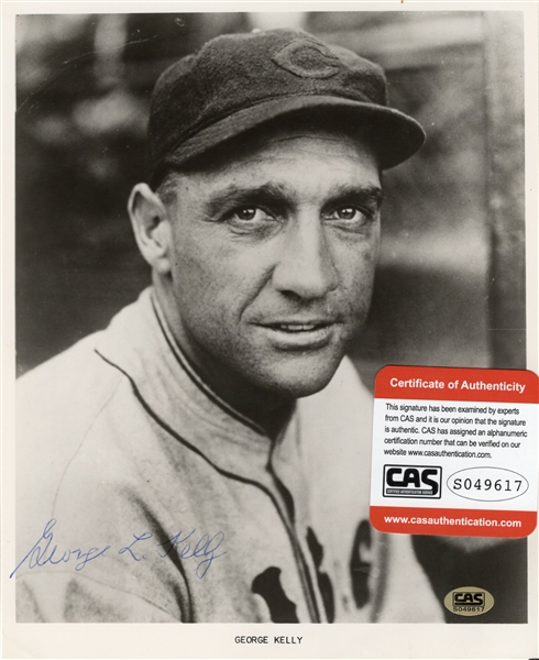 GEORGE KELLY SIGNED PHOTO W/CAS COA