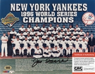 1996 NY YANKEES PHOTO W/ JOE TORRE AUTOGRAPH W/CAS COA