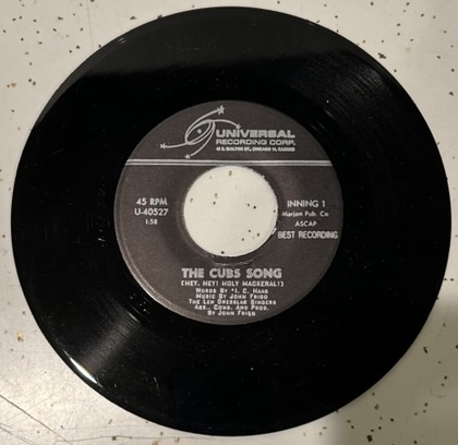 VINTAGE CHICAGO CUBS SONG RECORD