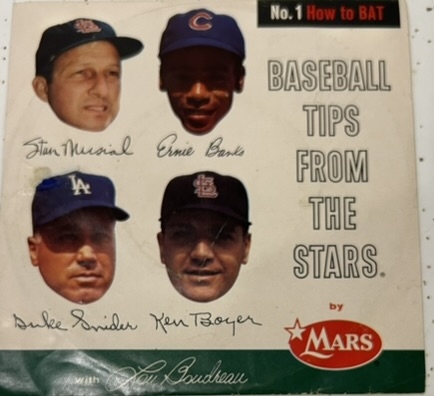 1962 BASEBALL TIPS RECORD w/MUSIAL, BANKS, SNIDER & BOYER