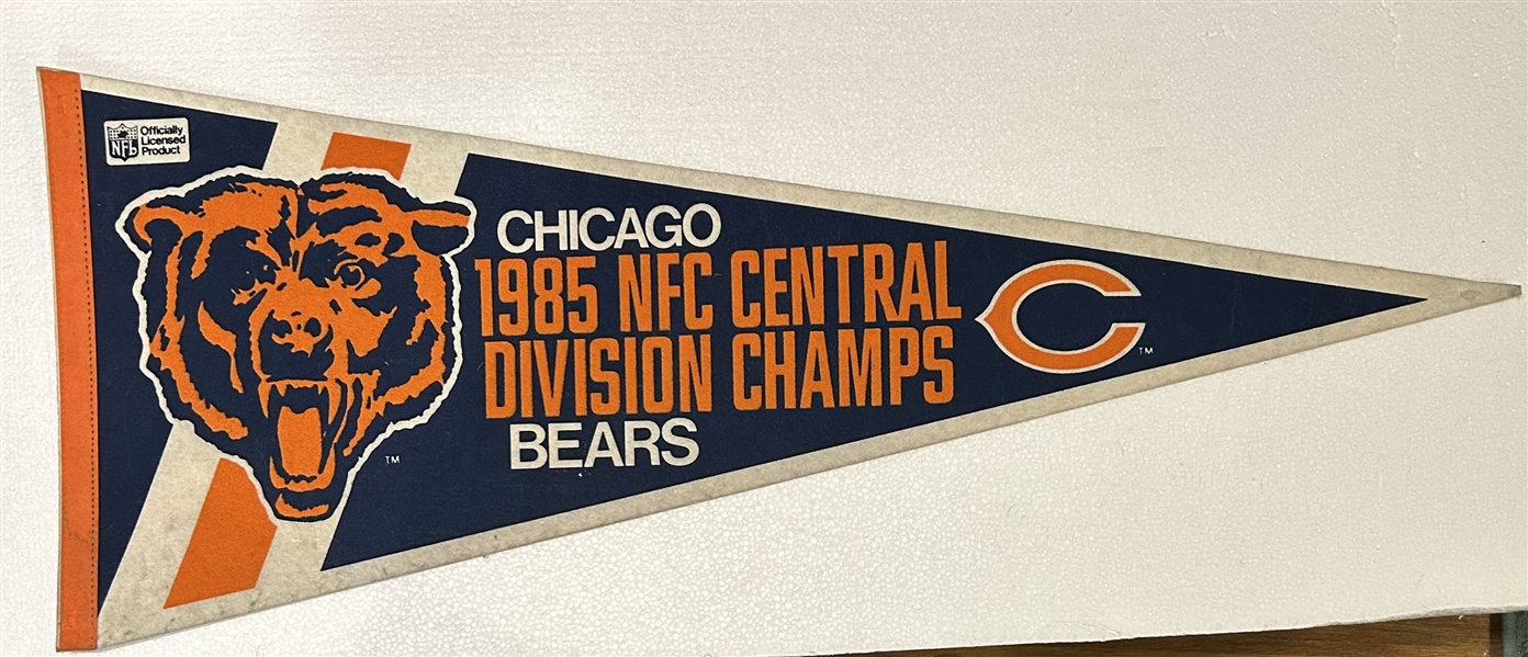 1985 CHICAGO BEARS DIVISION CHAMPS PENNANT