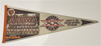 1986  CHICAGO BEARS "SUPER BOWL" PENNANT