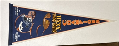 DENVER BRONCOS "SUPER BOWL XXXII CHAMPIONS" PENNANT