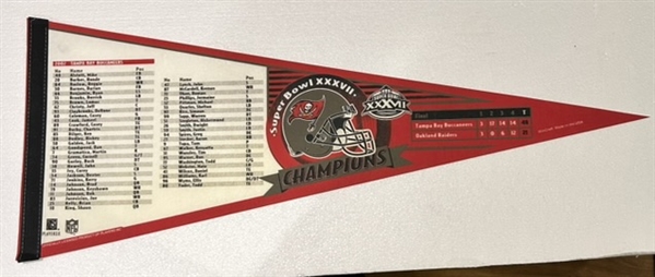 TAMPA BAY BUCS SUPER BOWL XXXVII PENNANT