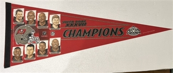 TAMPA BAY BUCS "SUPER BOWL XXXVII" PENNANT w/PLAYER IMAGES